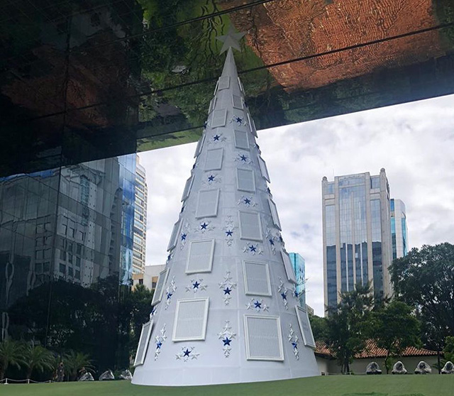 Metal Looking Christmas Tree At Google Brazil Office