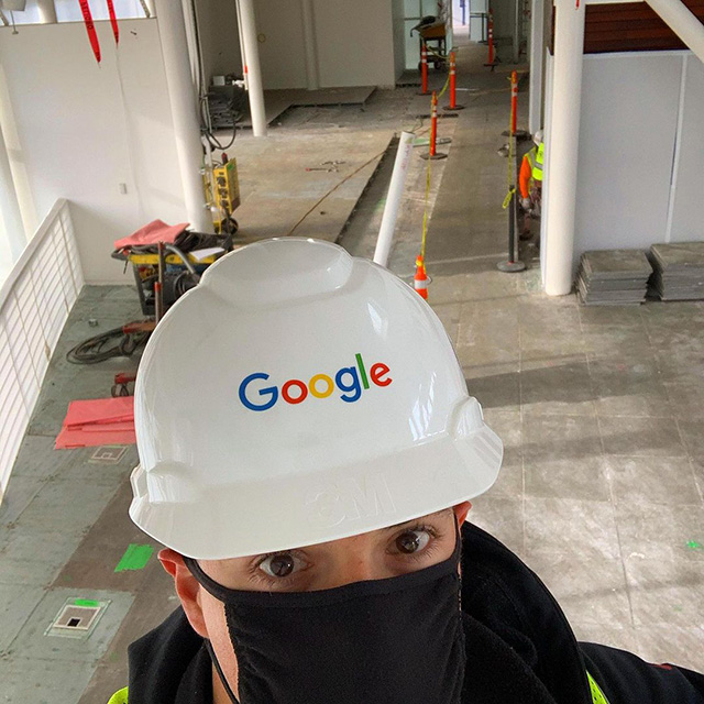 Google Project Manager Back At Work With Mask & Hard Hat