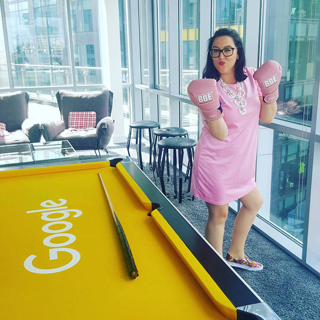 Google Yellow Pool Table & Pink Boxing Gloves