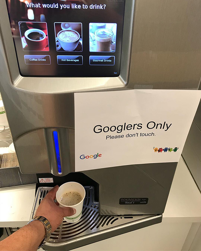 Unauthorized Access To A Googler Only Coffee Machine