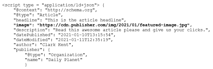 Article structured data