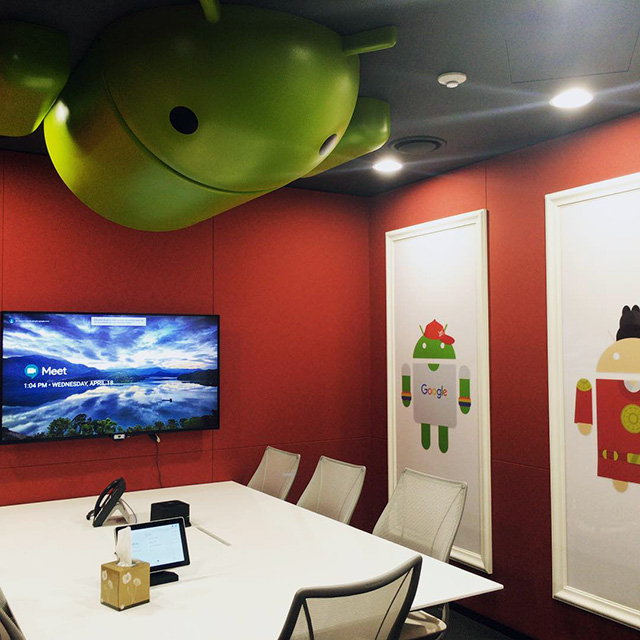 Android Attached To Ceiling At Google Korea
