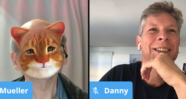John Mueller Cat Filter During Video Call With Danny Sullivan