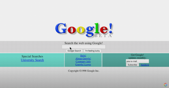 Google 1998 to 2021