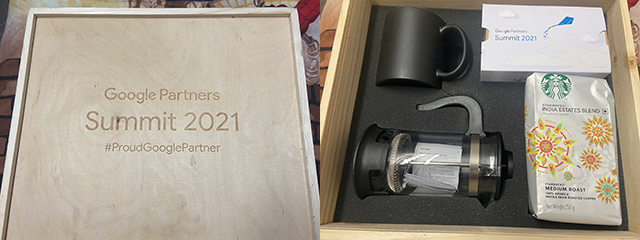 Google Partner Program Wooden Coffee Box 2021