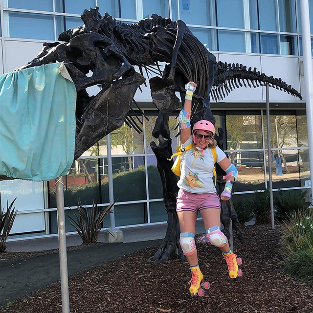 Roller Skating At Google Near Stan The Dinosaur