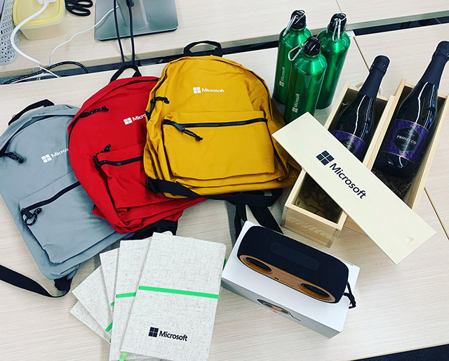 Microsoft Swag: Wine, Binoculars, Bags, Pads & Water Bottles