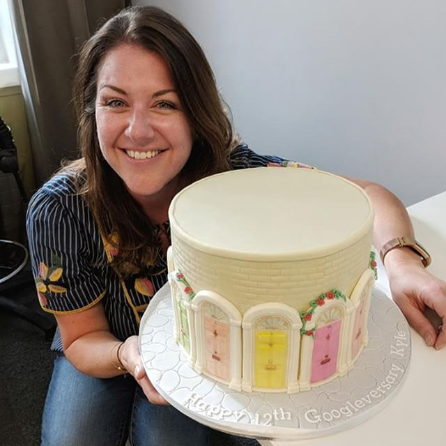 Google Anniversary Cake With Georgian Doors