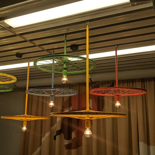 Google Bicycle Wheel Light Fixtures