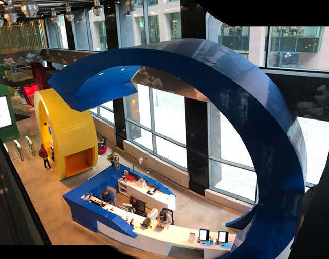 Google Dublin Office With Reception Office Built Into Massive Google Logo