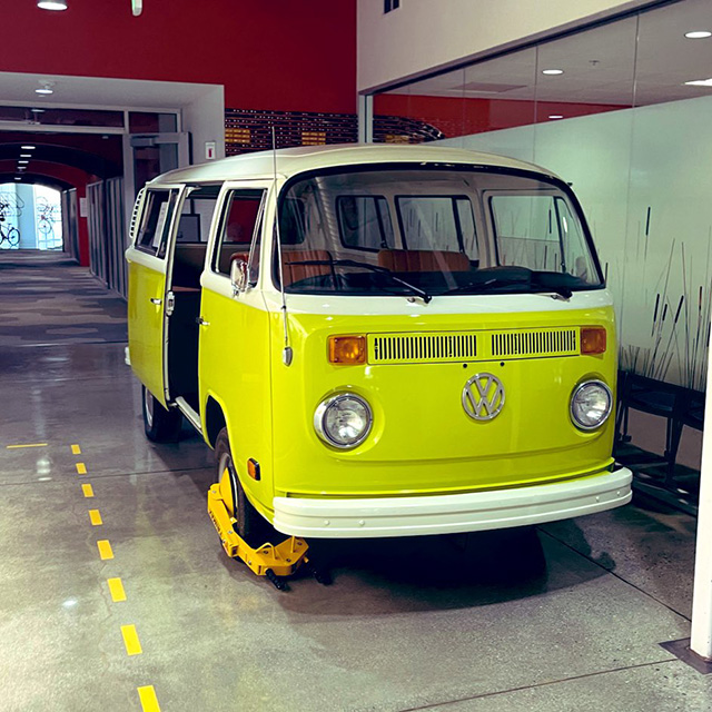 Google Yellow Volkswagen Bus With A Boot