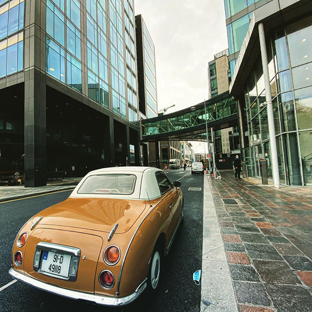 Brown Nissan Figaro Outside Google Dublin