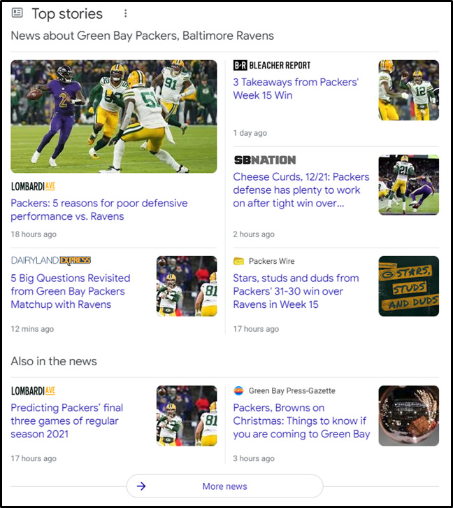 Expanded Top Stories on desktop results