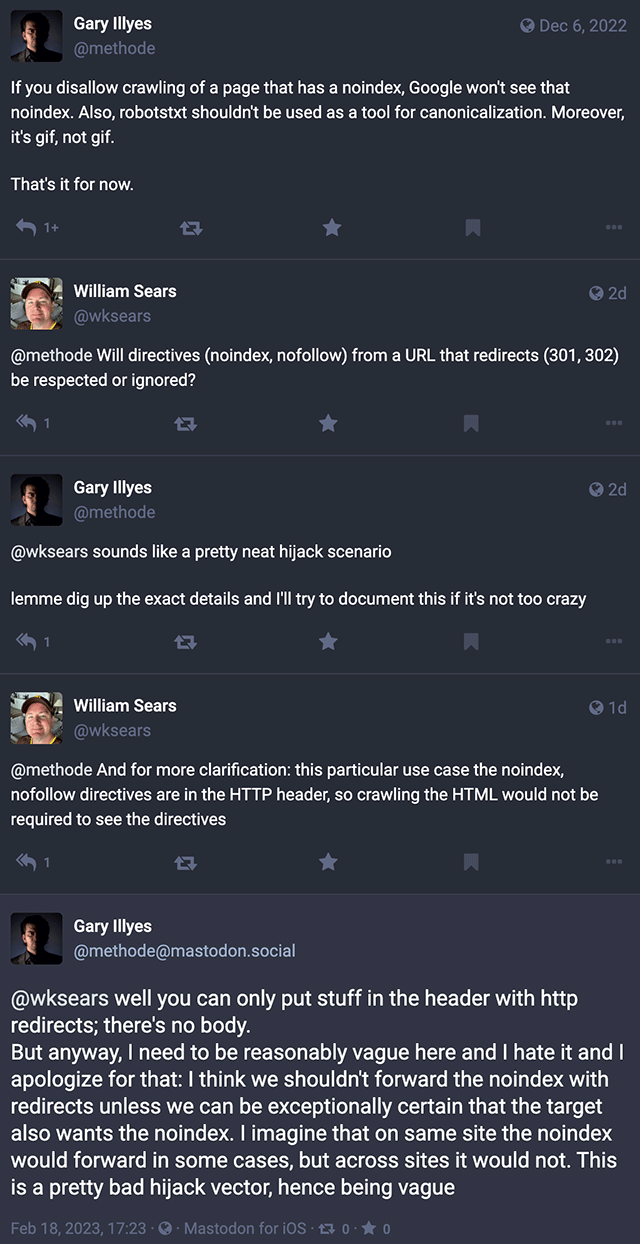 Google Noindex Redirects Seo