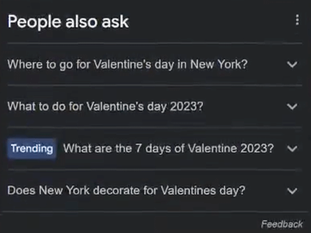 Google People Also Ask Trending Label