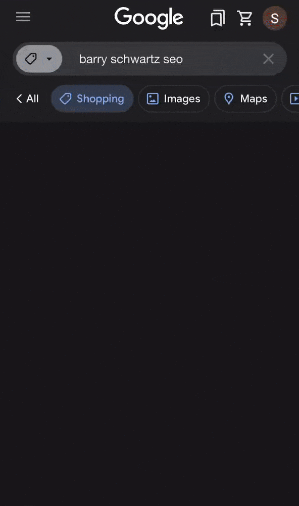 Google Search Mobile Side Bar Full