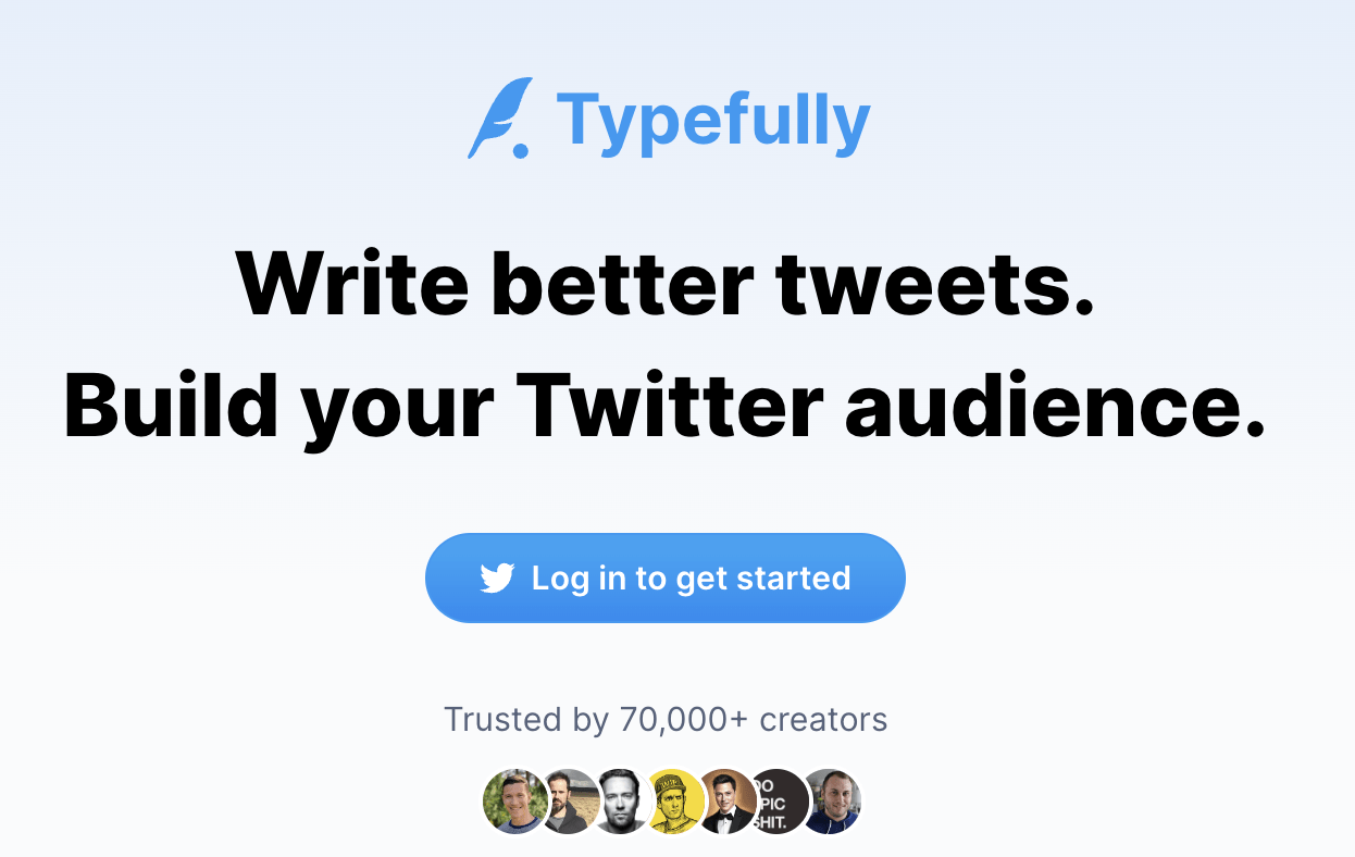 Typefully homepage