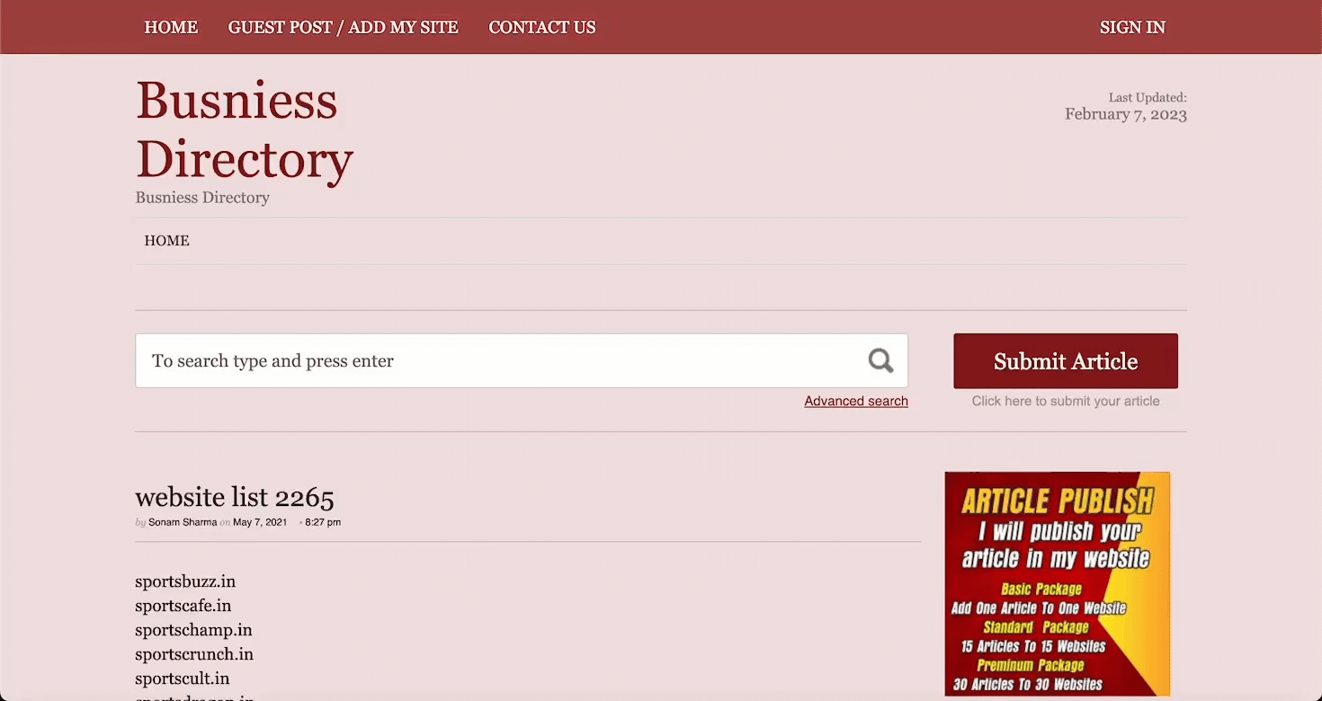 DR 67 spam site
