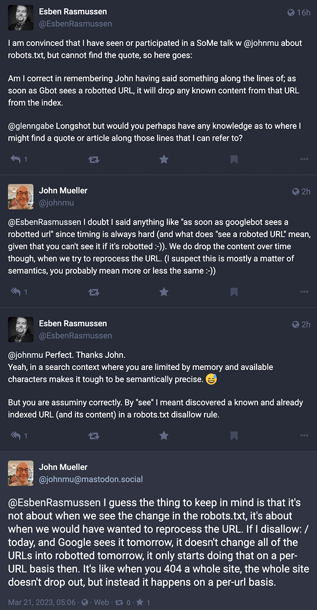 Google Mastodon Conversation