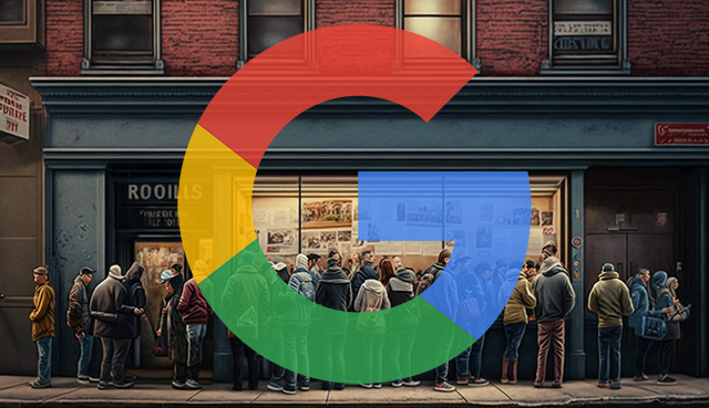 Google People In Front Store