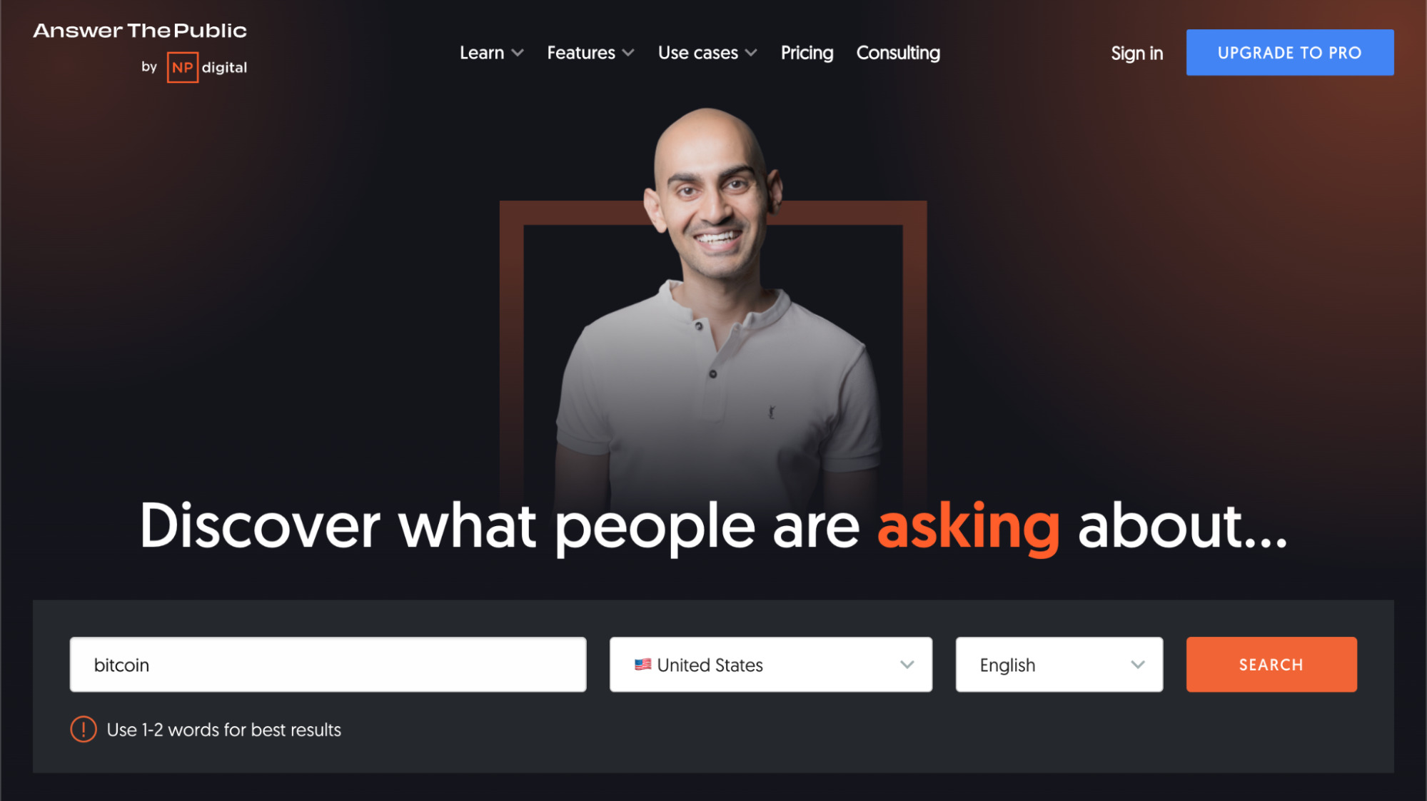 Answer The Public homepage
