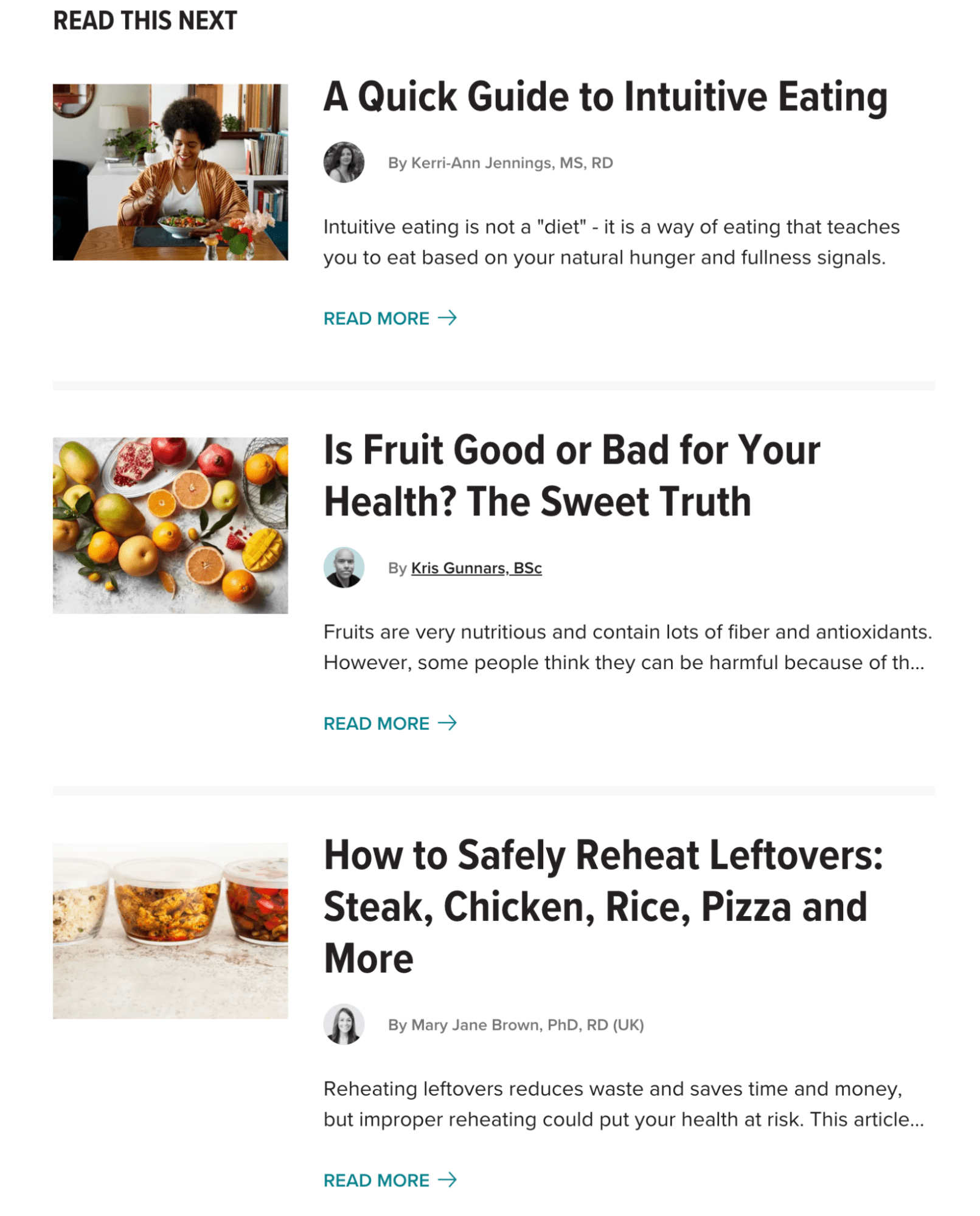 "Read this next" section
