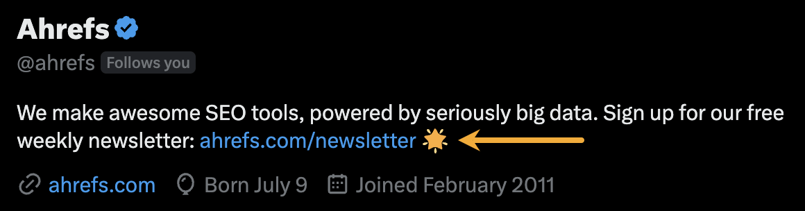 Bio link example
