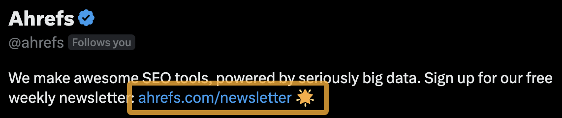 We link to our newsletter signup page in our bio