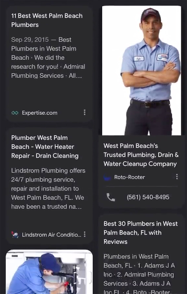 Google Local Results Grid Format