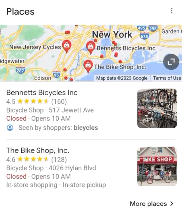 Google More Places Test