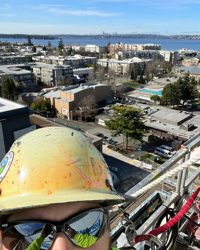 Google Kirkland Construction Worker On Rooftop Working