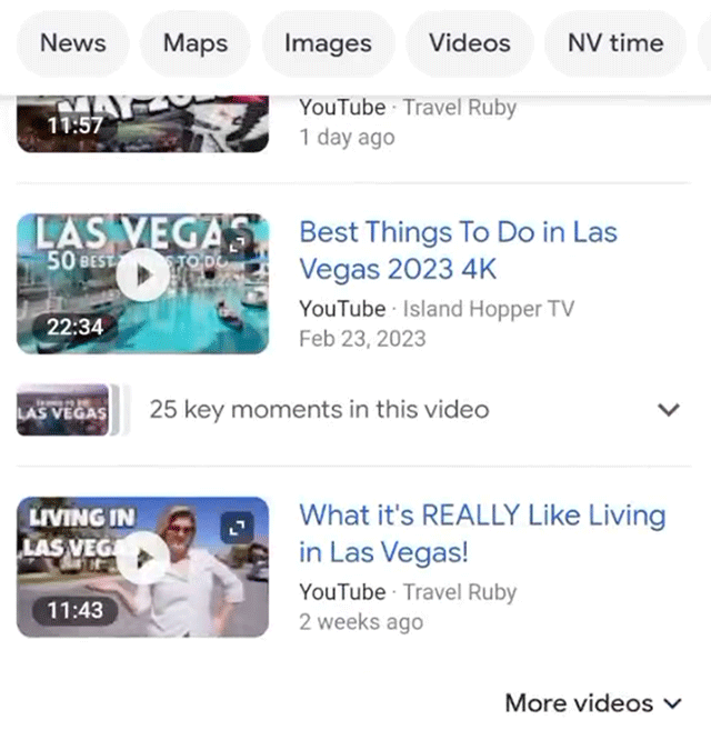 Google More Videos Test