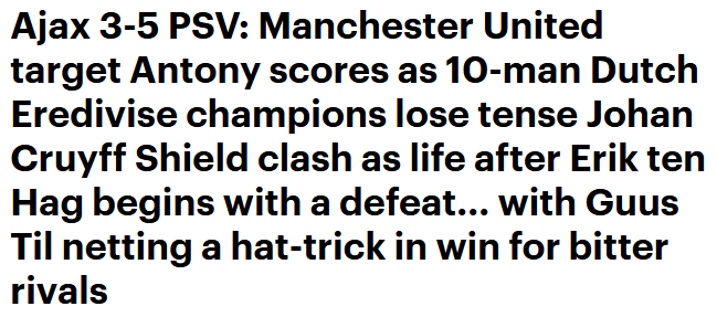 A long descriptive headline from a MailOnline article
