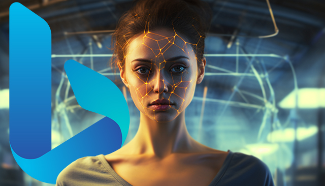 Woman Facial Scan Bing Logo