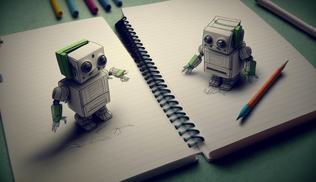 Robots Writing Notepads