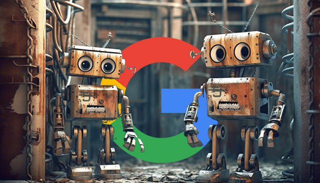 Robots Locked In Google Logo