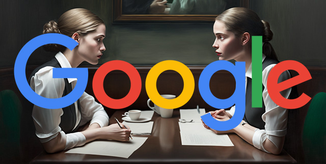 Women Practicing Words Table Google Logo