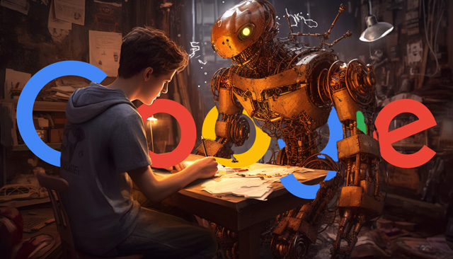 Boy Building Robot Google Logo