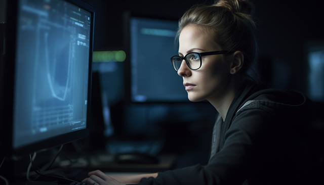 Woman Doing Seo On Computer