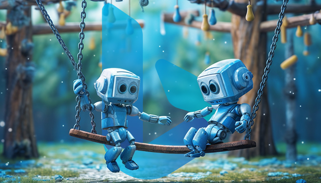 Bing Robots On Swings