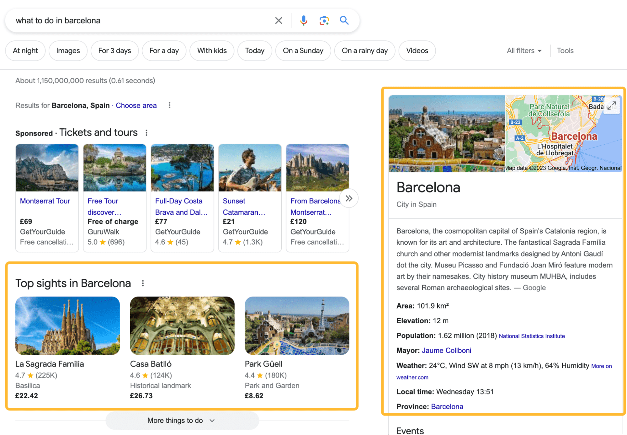 Example of a SERP feature