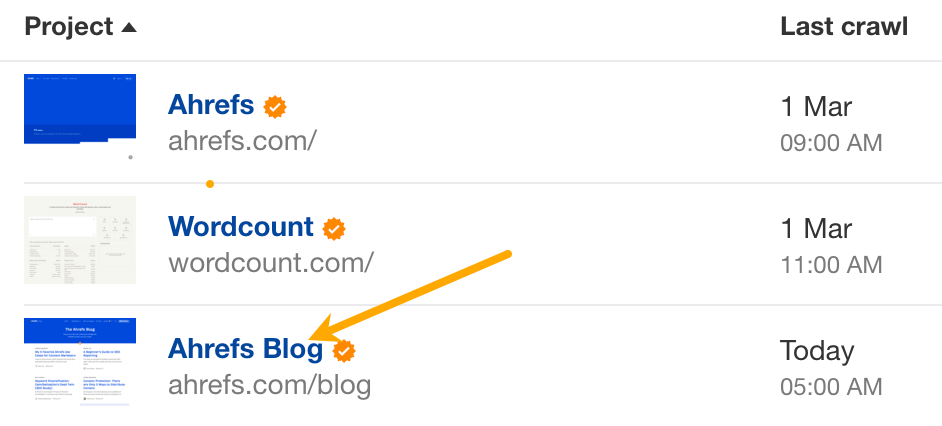 How to access crawl history in Site Audit (1).