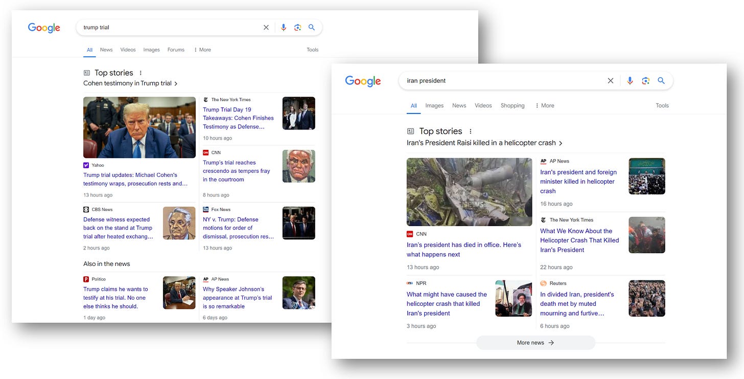 AIO and Top Stories appear to be mutually exclusive