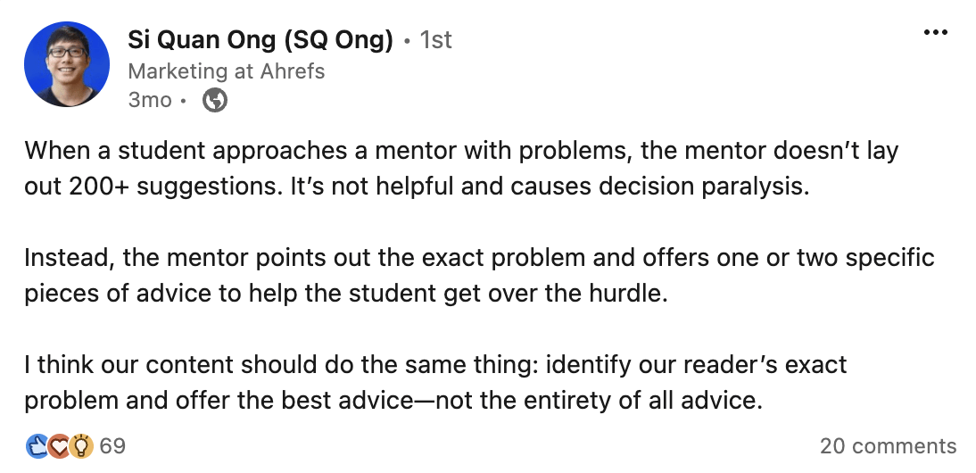 My post on LinkedIn