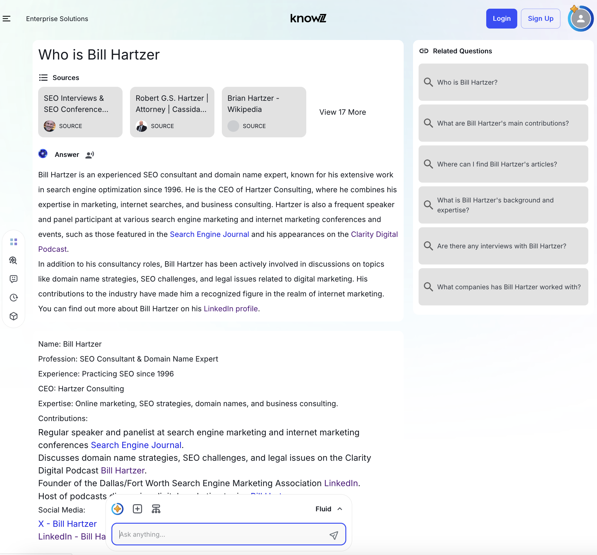 who is bill hartzer