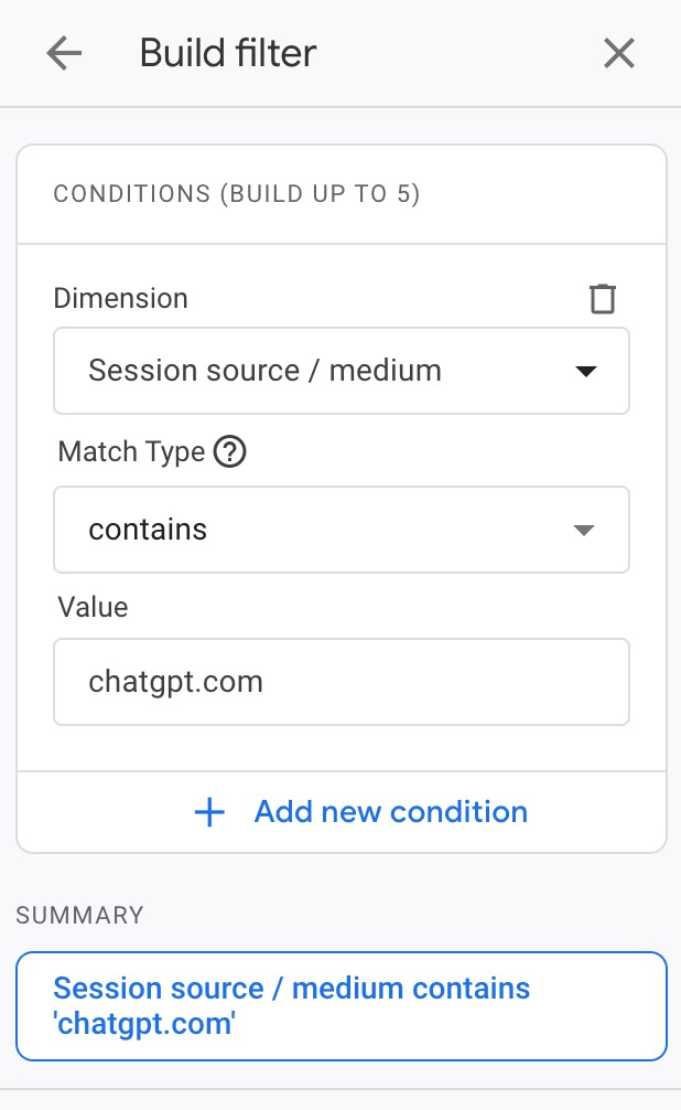 filter to chatgpt traffic