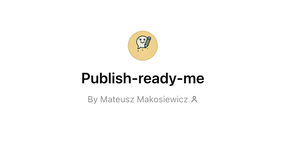 A graphic for a custom ChatGPT bot named "Publish-ready-me," designed to write in the creator's specific brand voice. 