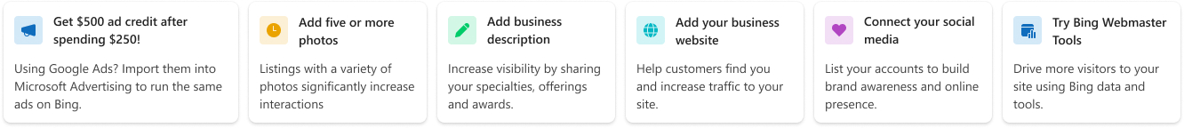 new bing places for business recommendations